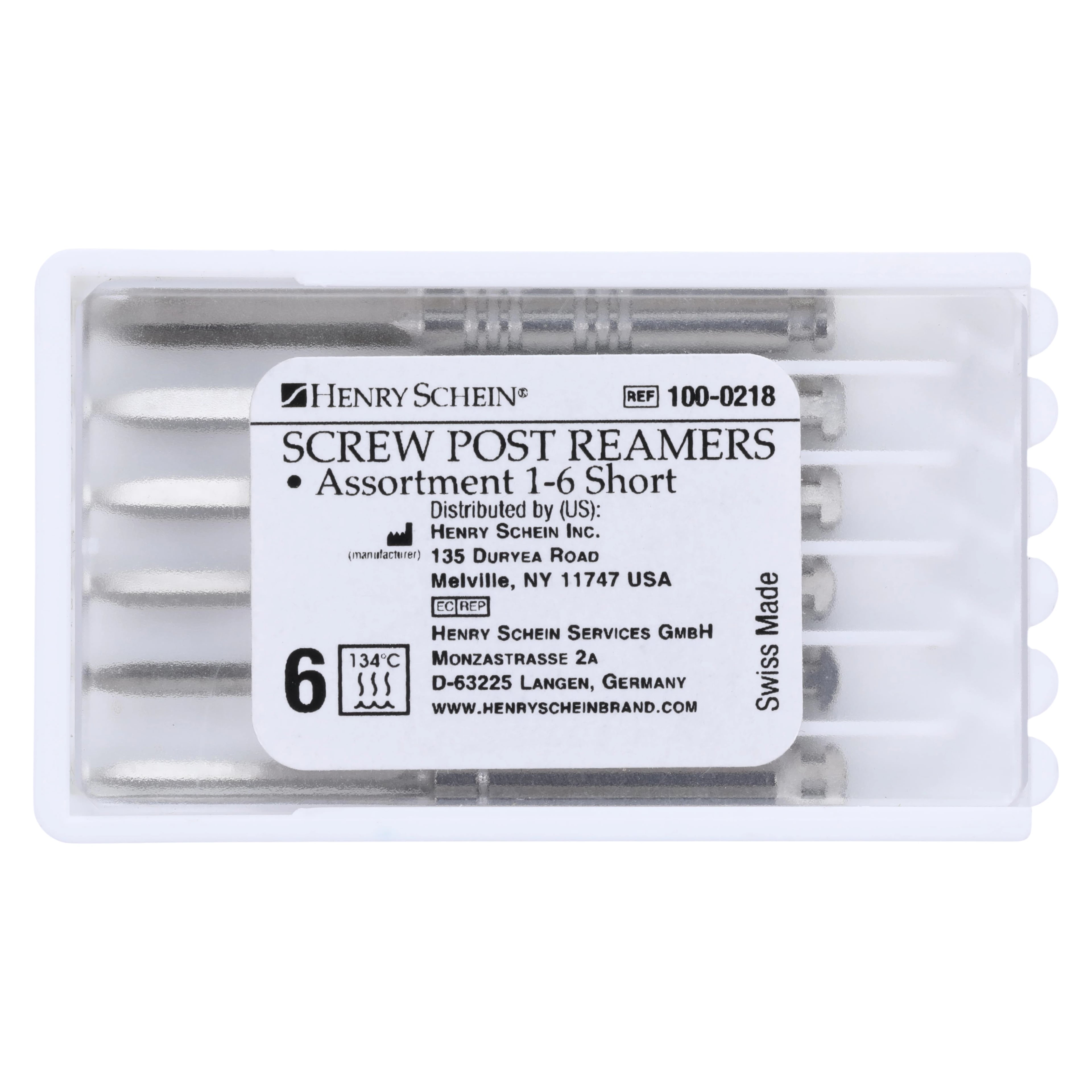 Henry Schein Screw Post Reamer Set, 6/Box
