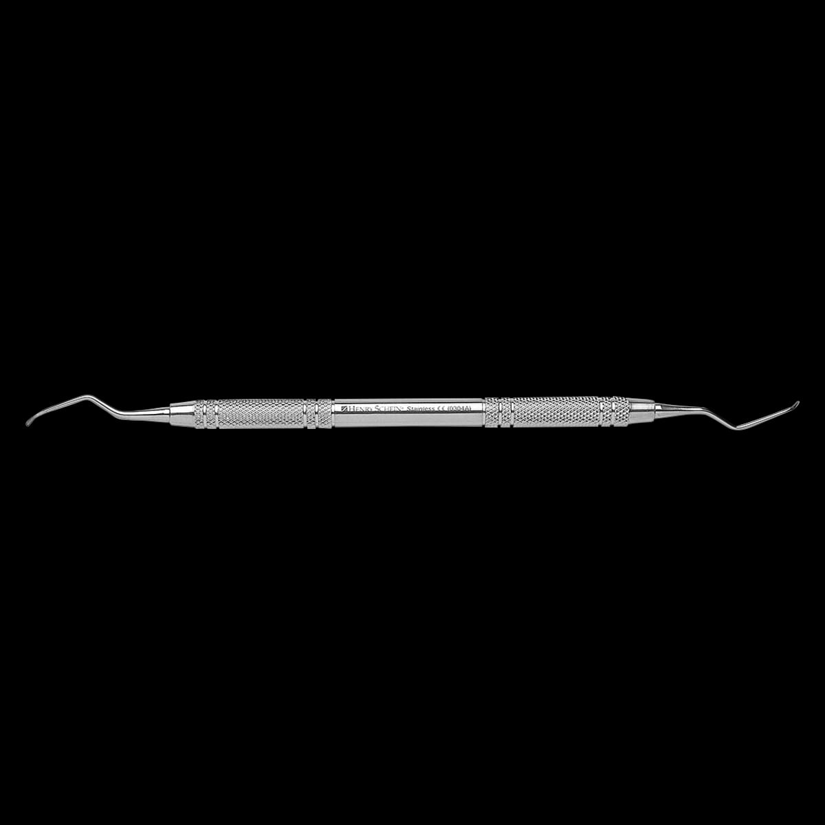 Henry Schein Columbia Curette Double End 2R/2L, Solid Handle, Stainless Steel, Each