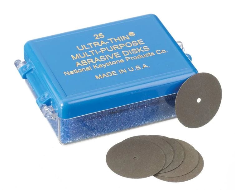 Keystone Ultra-Thin Multi-Purpose Abrasive Disc, 7/8" x .009" (22.2 x 0.22 mm), Gray, 25/Box, 1300470
