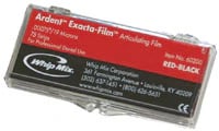 Ardent Exacta-Film Articulating Film, Red/Black, Double-Sided, 19 Microns (0.00075"), 75 Strips/Box, 60200