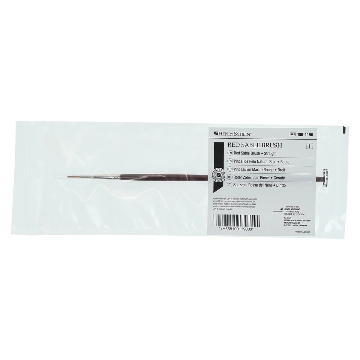 Red Sable Ceramist Brush #1, Straight