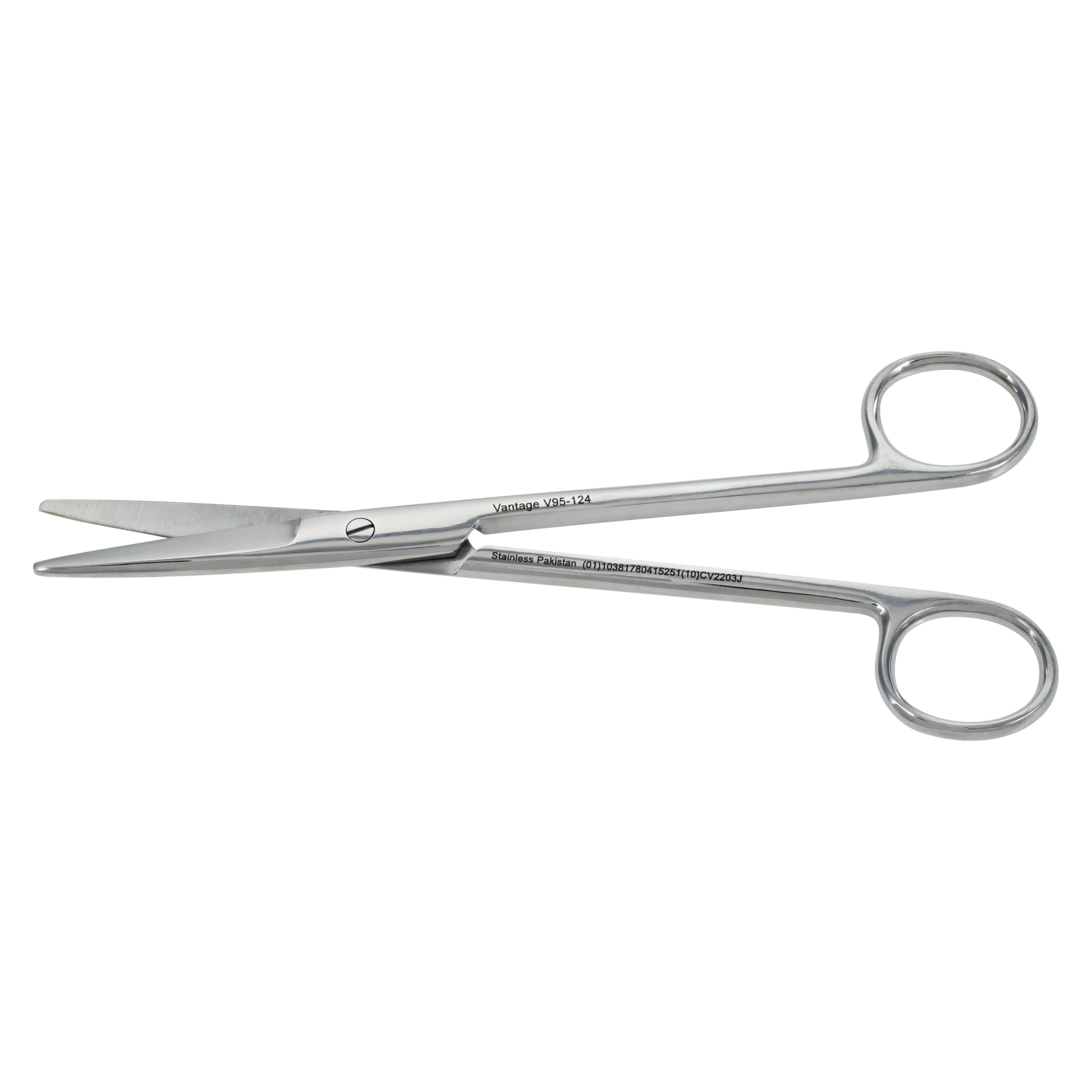 Vantage 6-3/4" Mayo Dissecting Scissors, Straight, Standard Beveled Blades, Stainless Steel