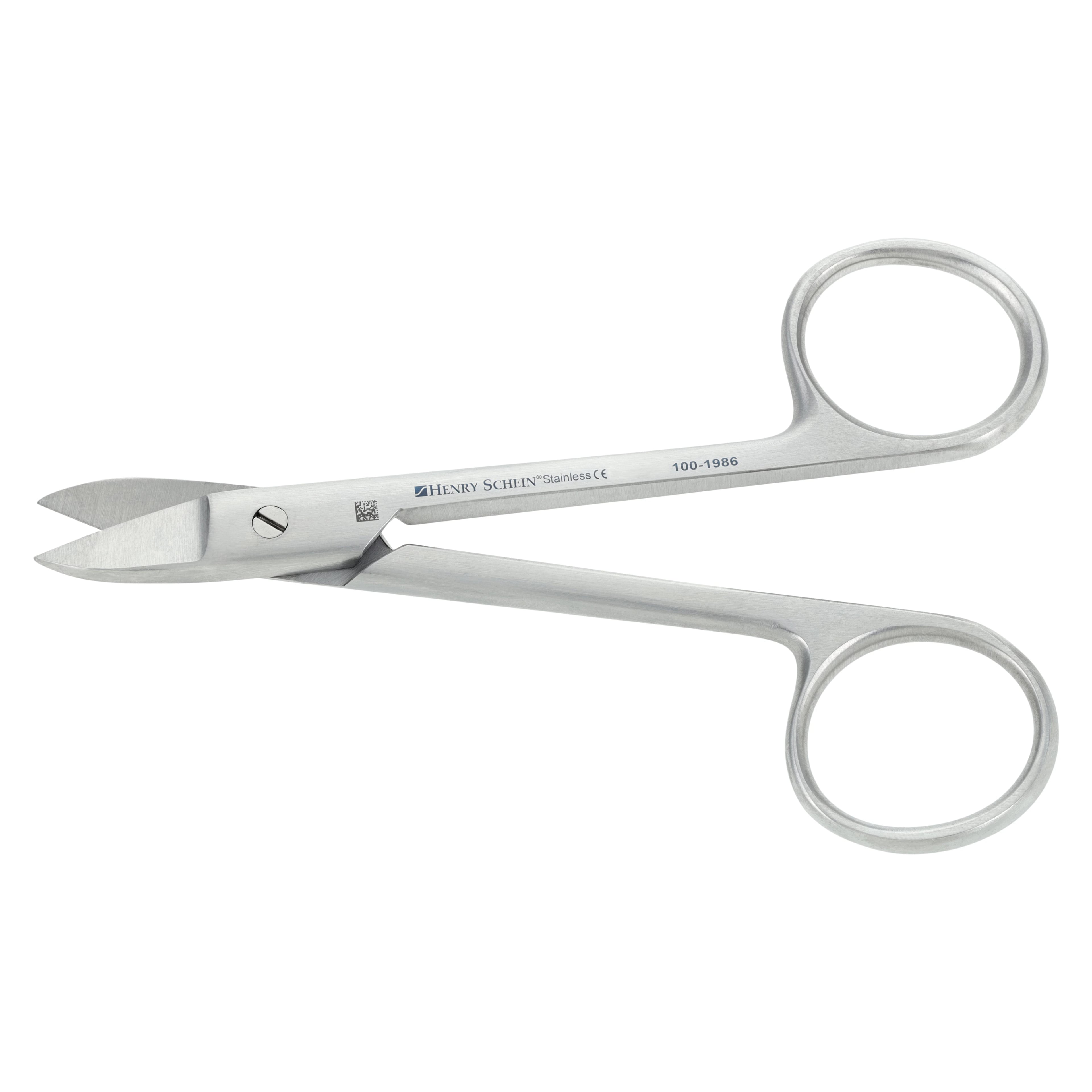 Henry Schein Crown & Collar Scissors, 4 in, Straight, Smooth, Stainless Steel, Each