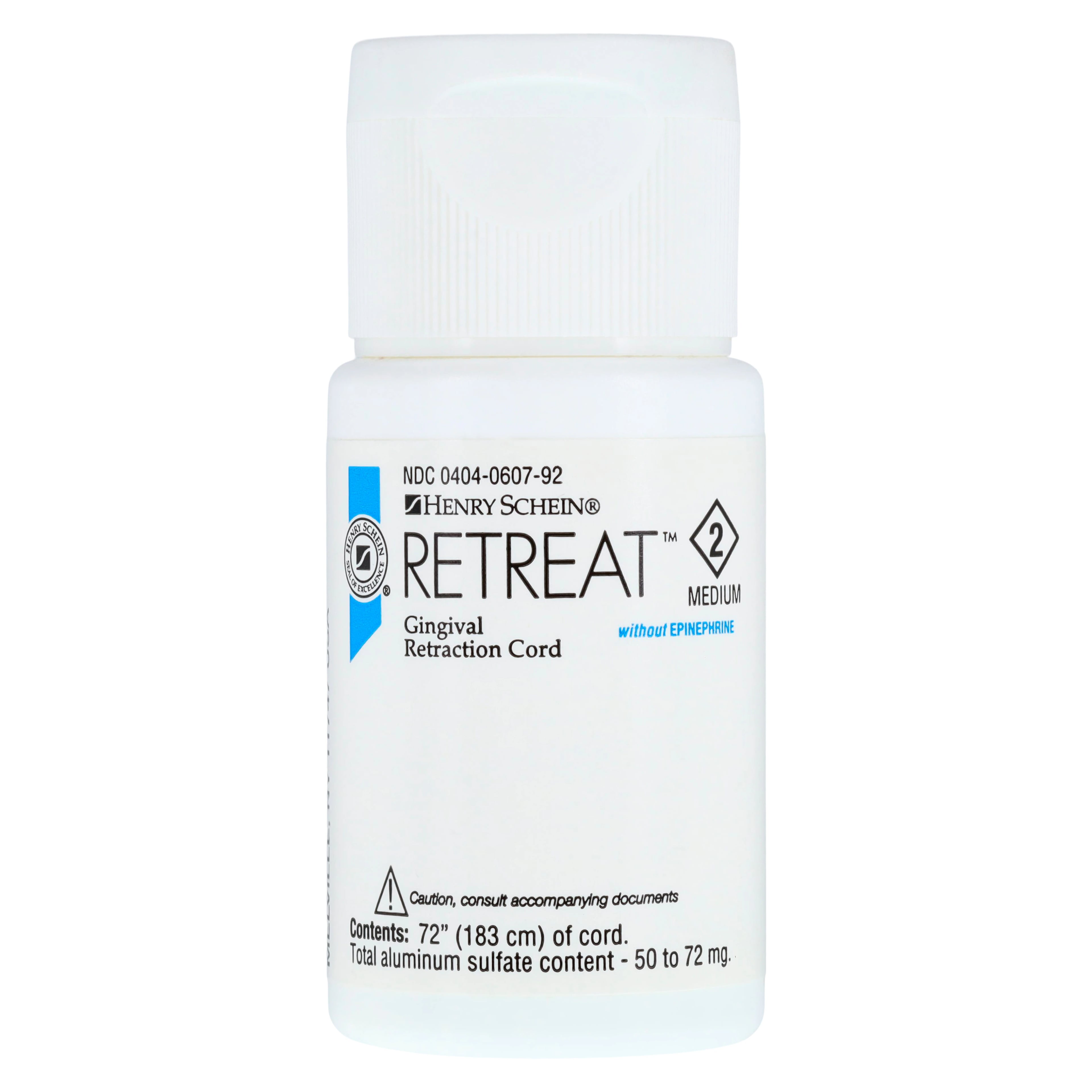 Retreat Aluminum Sulfate Twisted Gingival Retraction Cord, Size 2 Medium, 72 in, Each