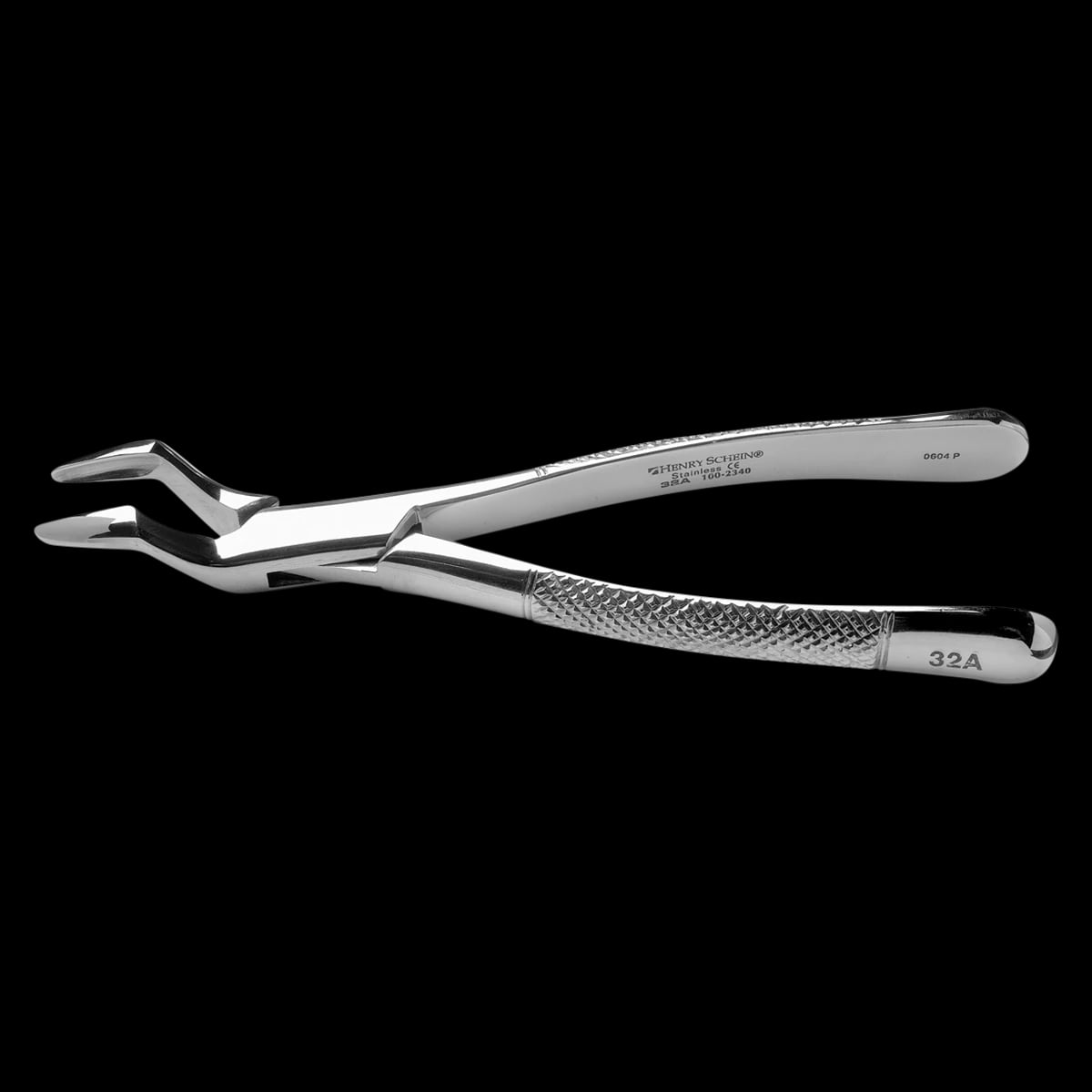 Extracting Forceps, Size 32A, Bicuspid and Root, Upper Universal, Bayonet Pattern, Stainless Steel, Each