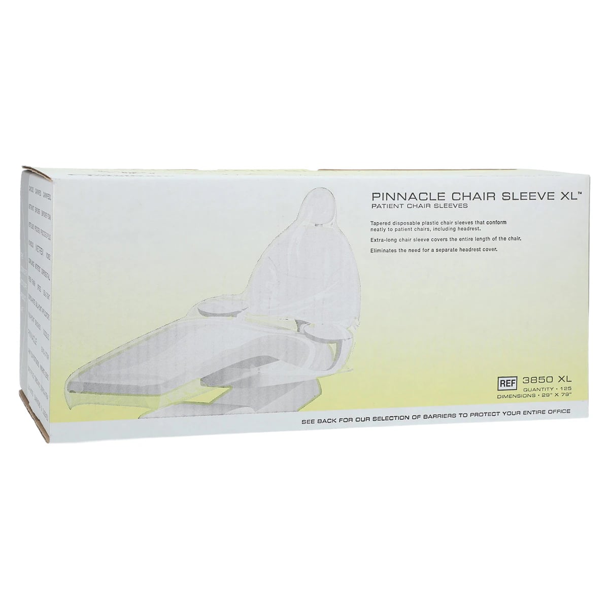 Pinnacle Chair Sleeve, X-Large, 29" x 80", Clear, 125/Roll, 3850-XL