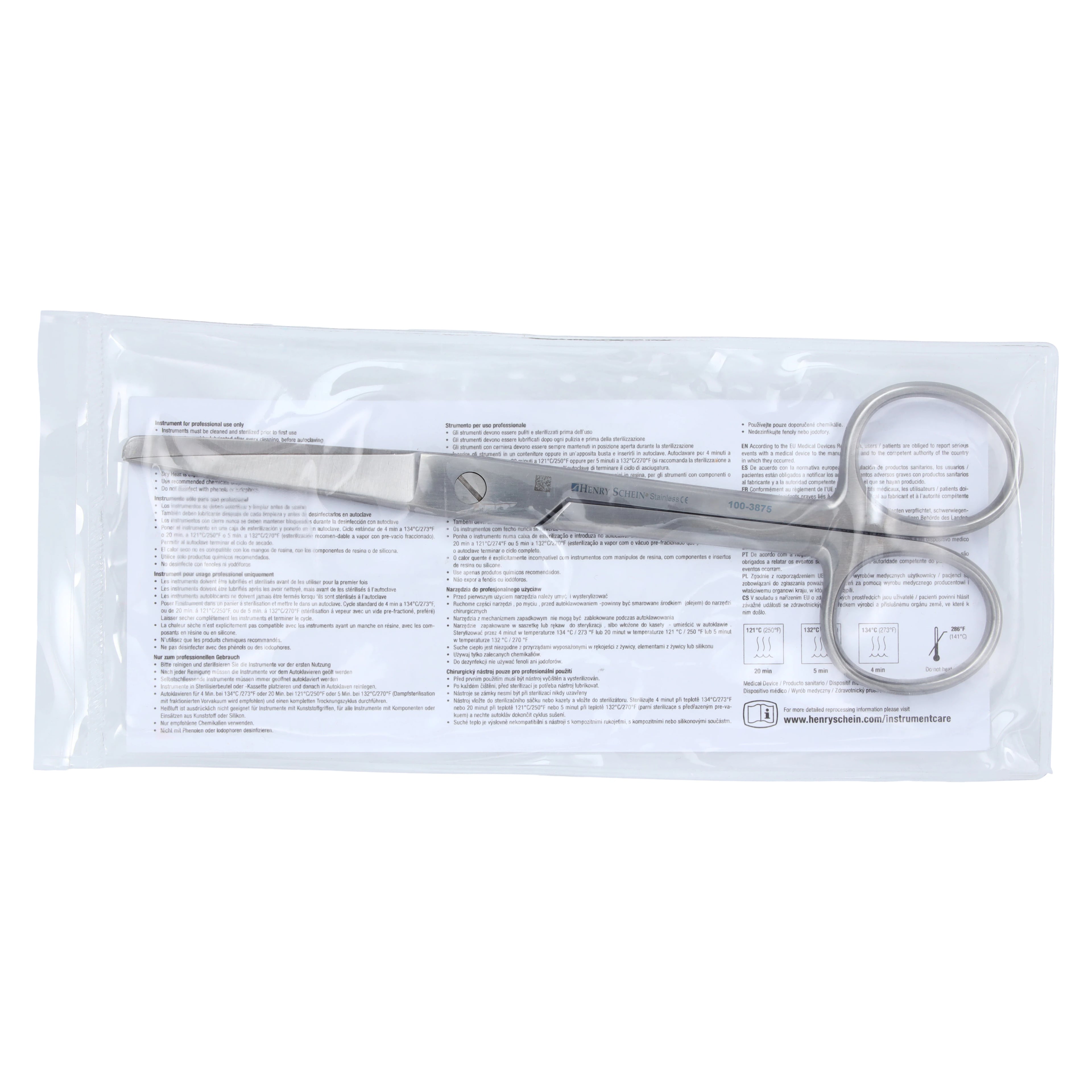 Henry Schein Operating Scissors, Curved, 5-1/2", Stainless Steel, Each