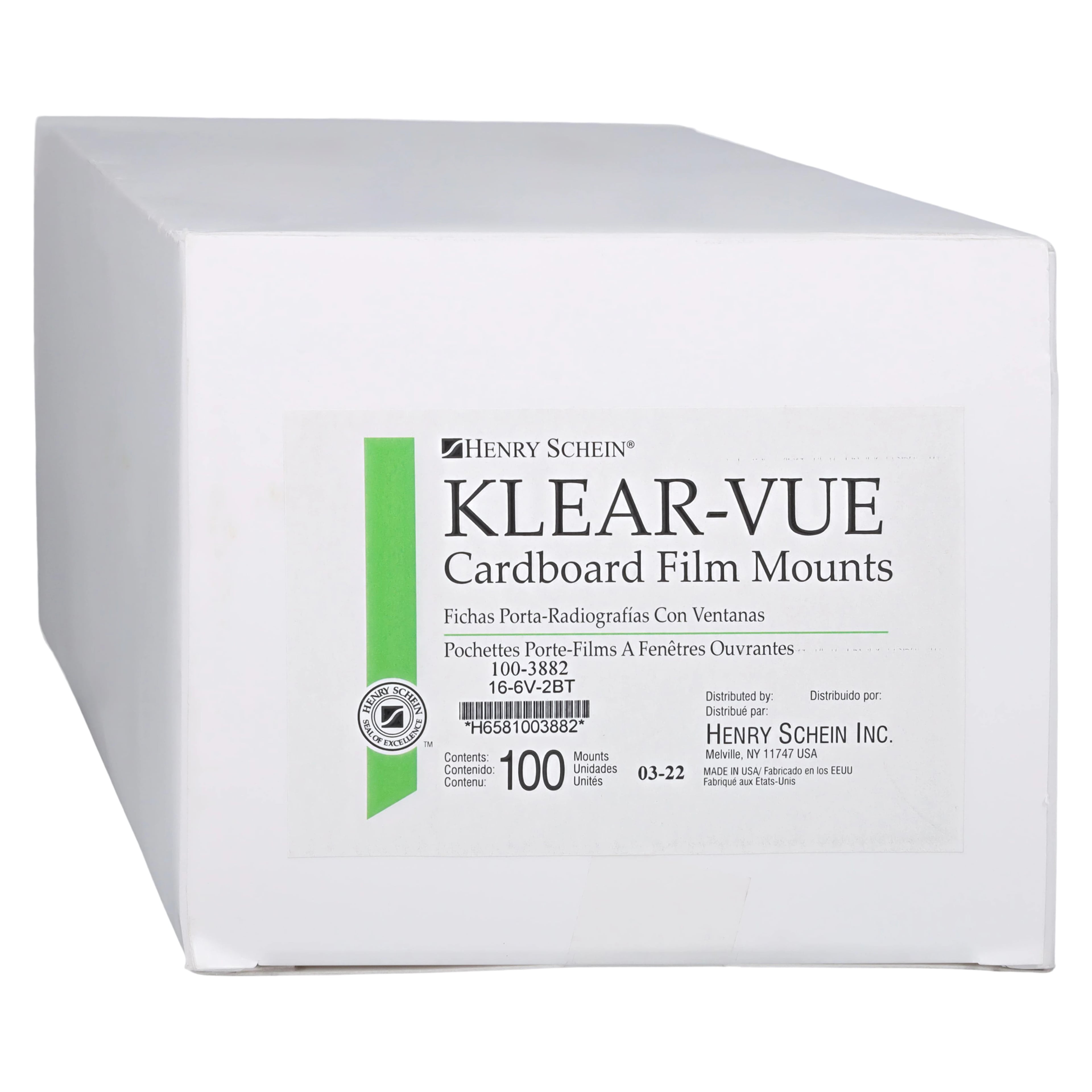 Klear-Vue Cardboard X-Ray Film Mounts, 8H-6V-2HBW, #2 Gray, 100/Box