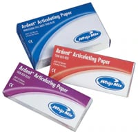 Ardent Horseshoe Style Full Arch Articulating Paper, Red/Blue, 63 Microns (0.0025"), 72 Sheets/Box, 60100
