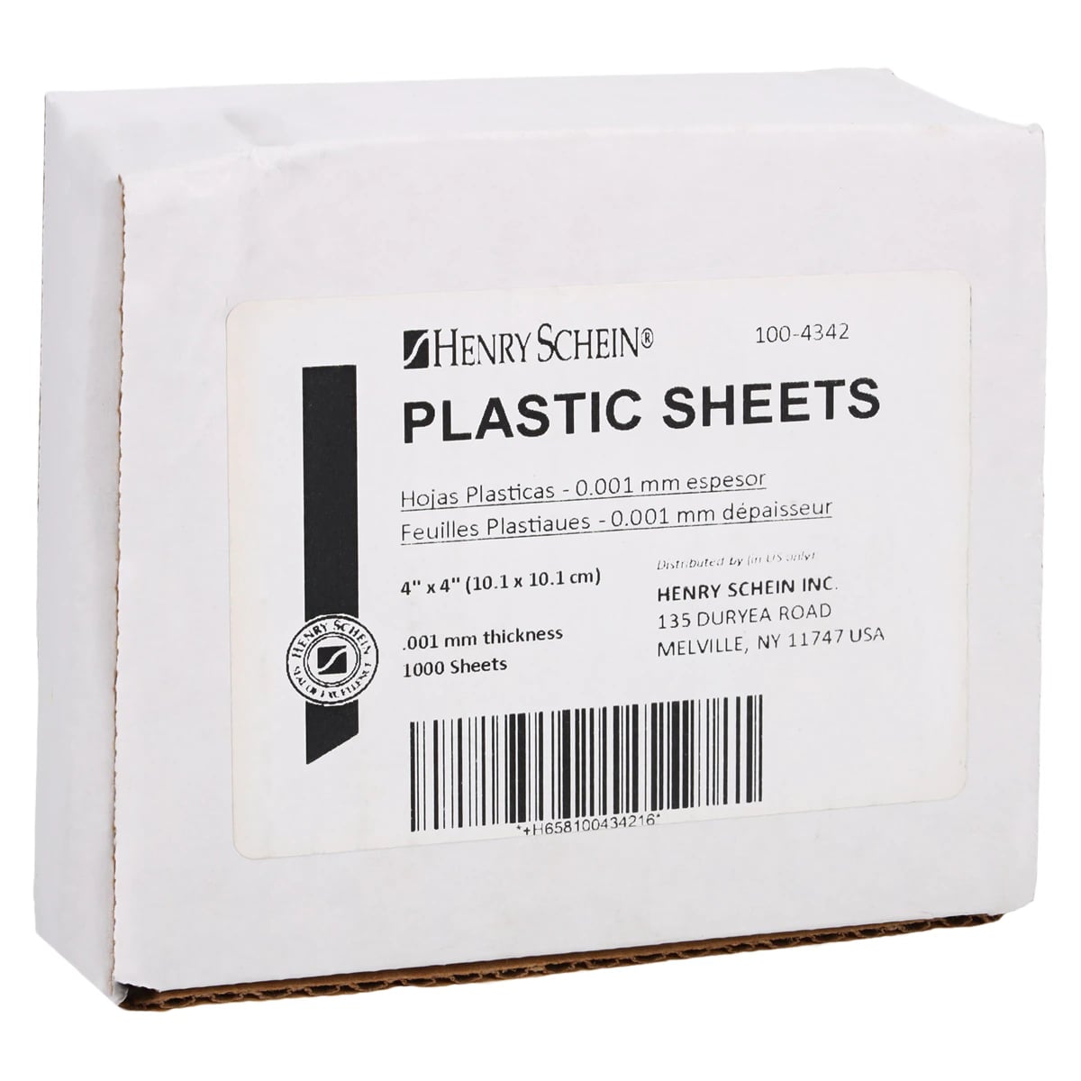 Henry Schein Plastic Separating Film Sheets, 4x4", 1000/Box