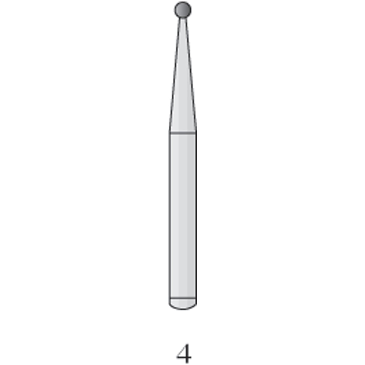 Carbide Bur FG 4, Plain Round, Operative, Friction Grip, Non-Sterile, 10/Pk