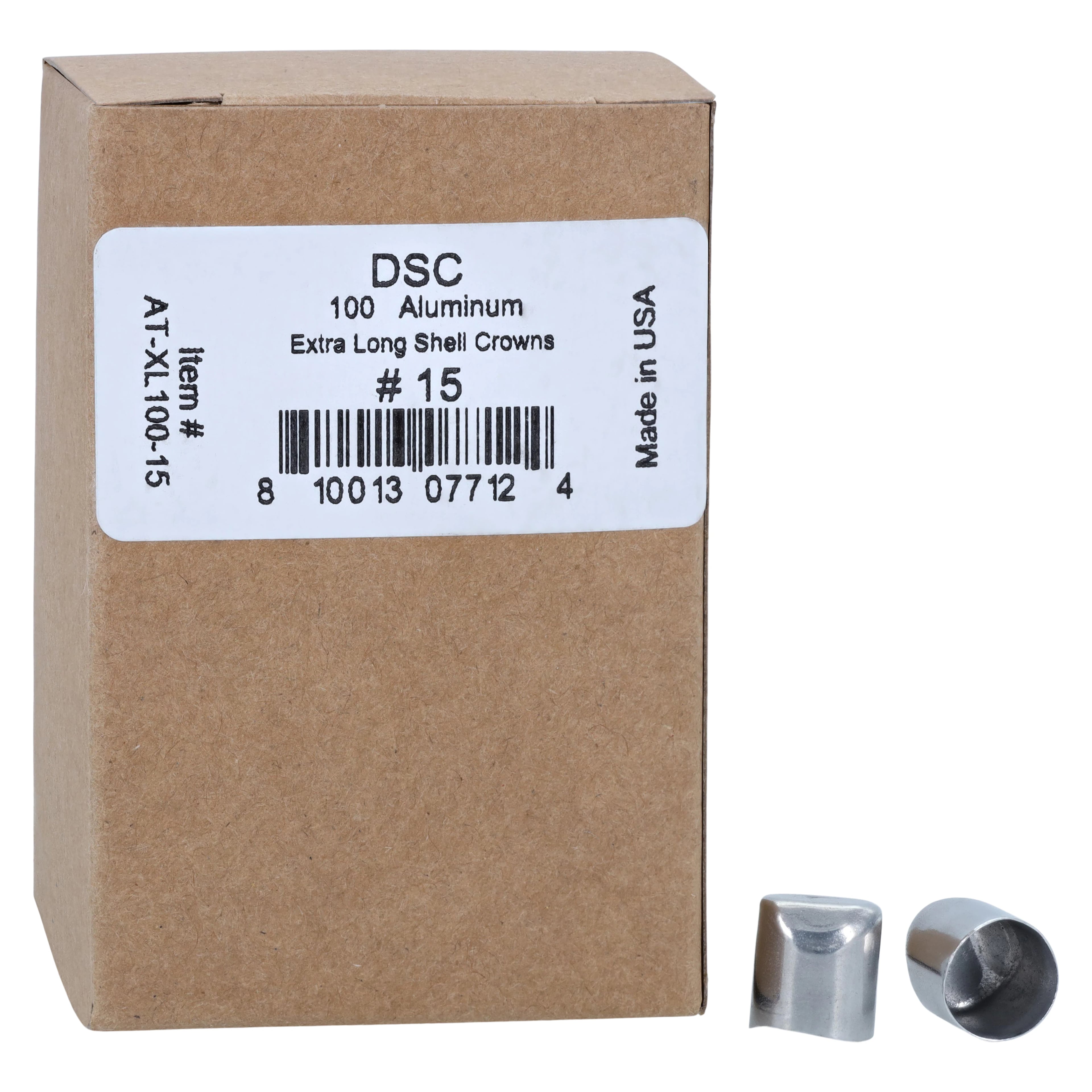 Ma De Tech Aluminum Shells Hard, Size 15, 100/Box