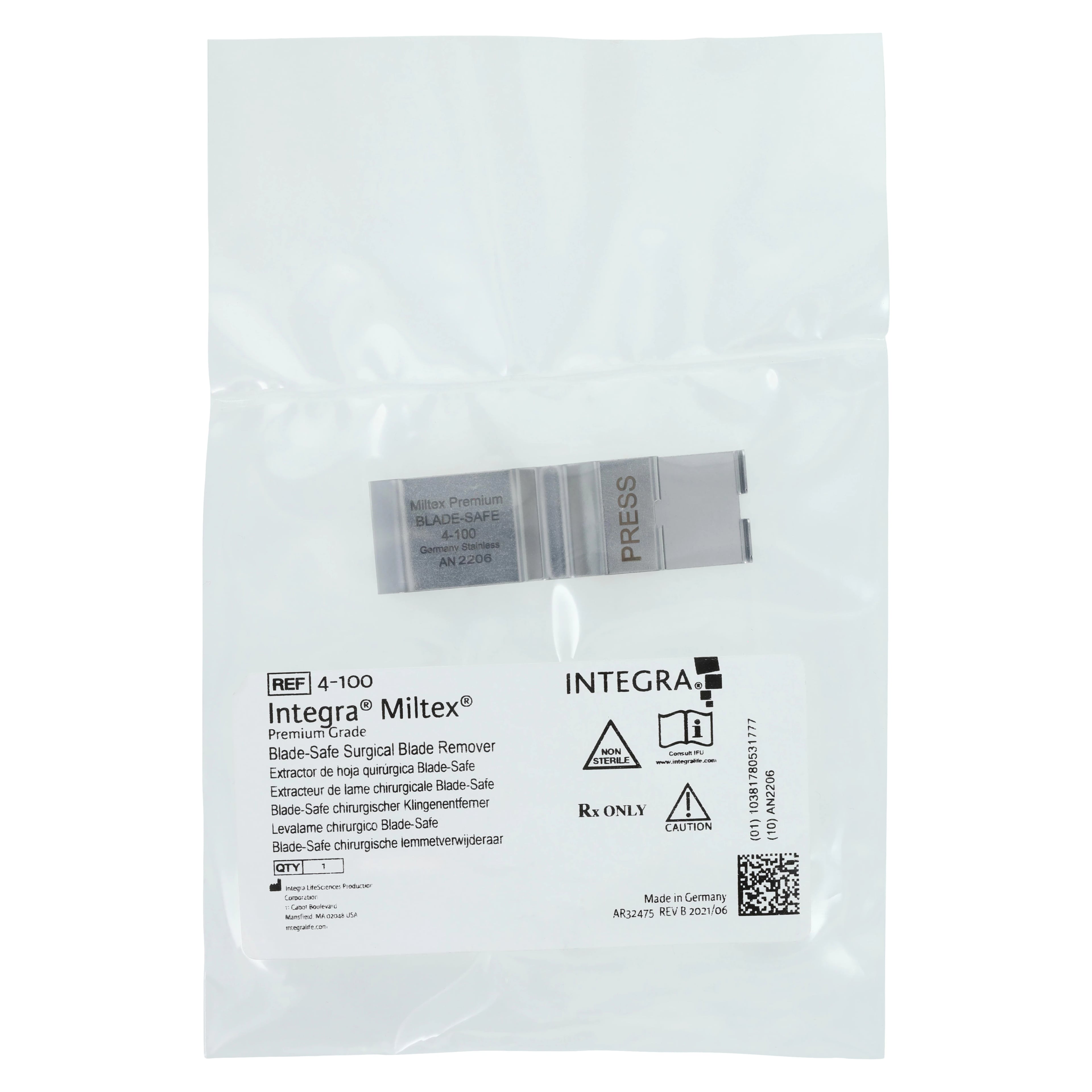 Blade-Safe Scalpel Blade Remover, Stainless Steel, Reusable, 1 Each, 4-100