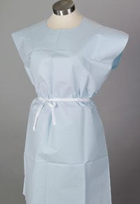 Henry Schein Premium Exam Gown Deluxe TPT, Tissue/Poly/Tissue, Fluid Resistant, Blue, Medium/Large, 30" x 42", 50/Case