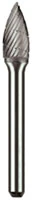Henry Schein Lab Carbide Bur, Flame, Regular Cut, 3/8" Head, 1/4" Shaft, for Lathe, Each
