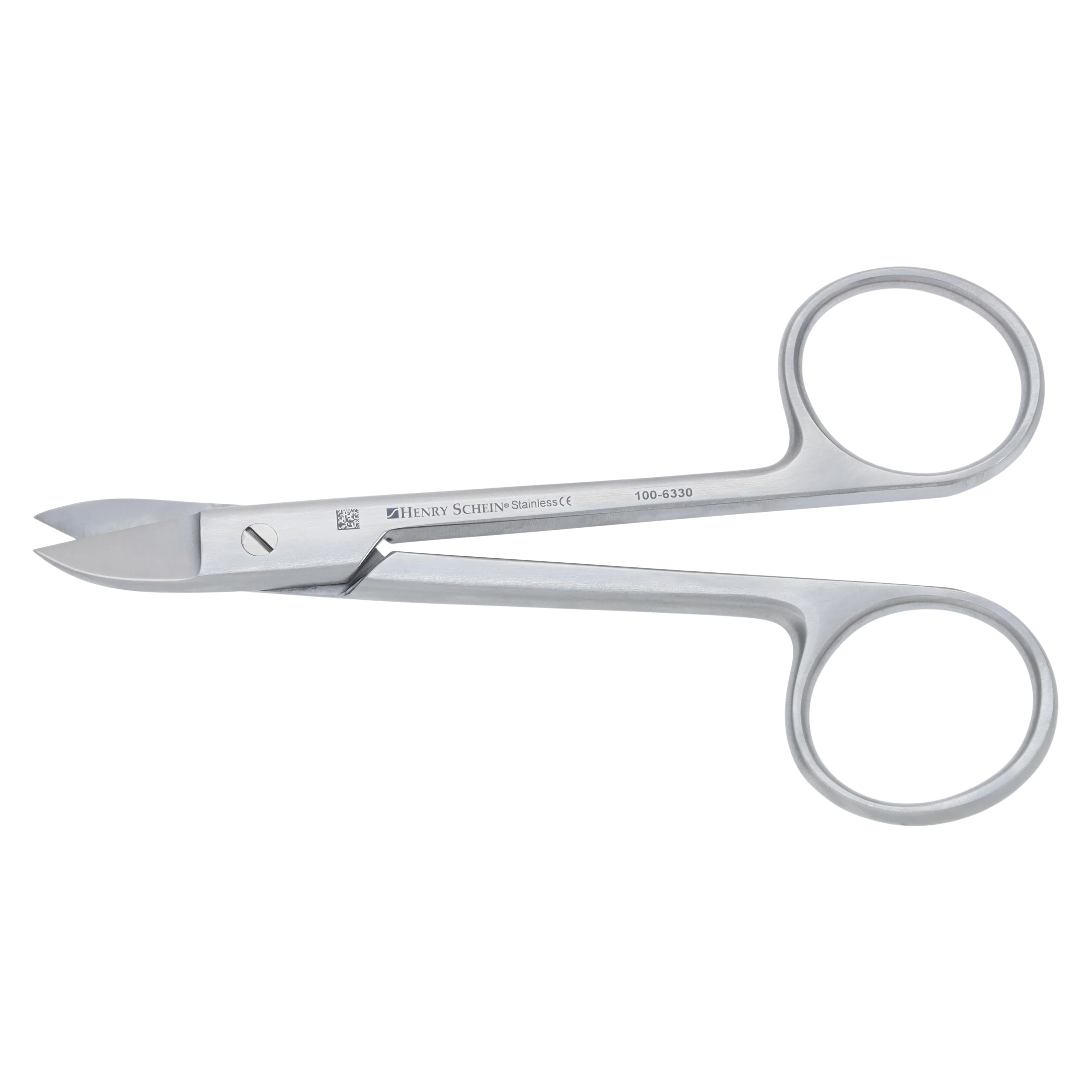 Henry Schein Crown & Collar Scissors, Curved, 4 1/2 in, Smooth Stainless Steel