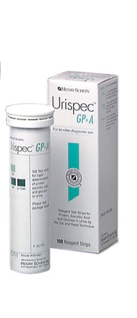 Henry Schein Urispec GP+A Urine Test Strips, 100/Bottle
