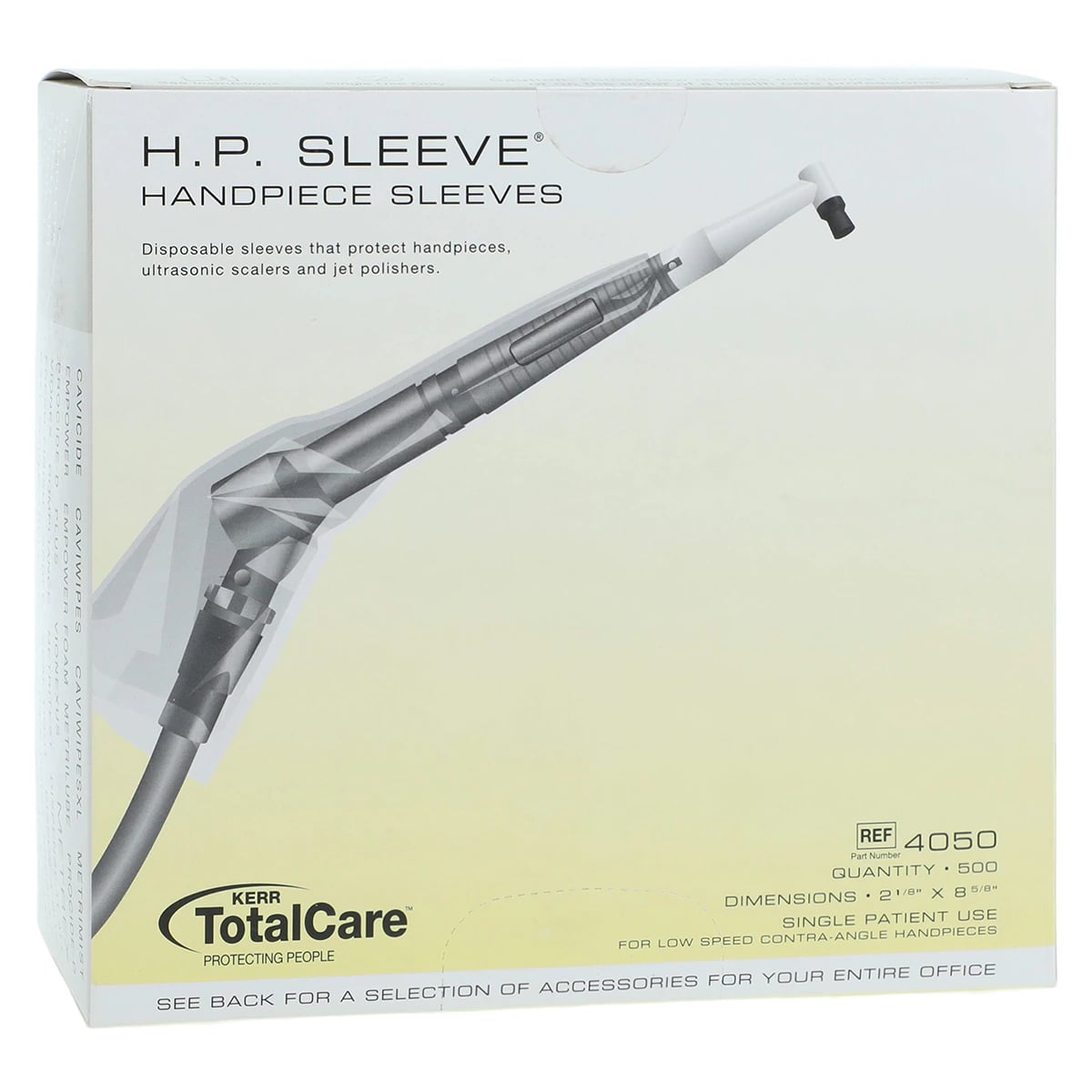 HP Sleeve® Handpiece Cover, Contra Angle, 2" x 10", Plastic, 500/Box, Model 4050