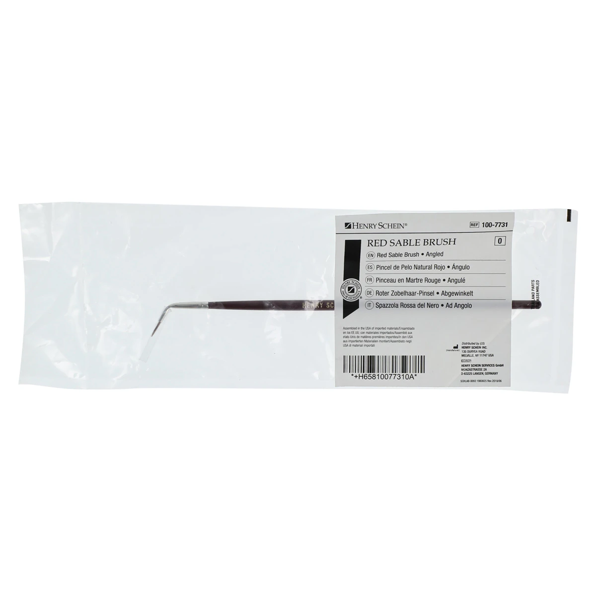 Ceramist Brush Red Sable Angled #0
