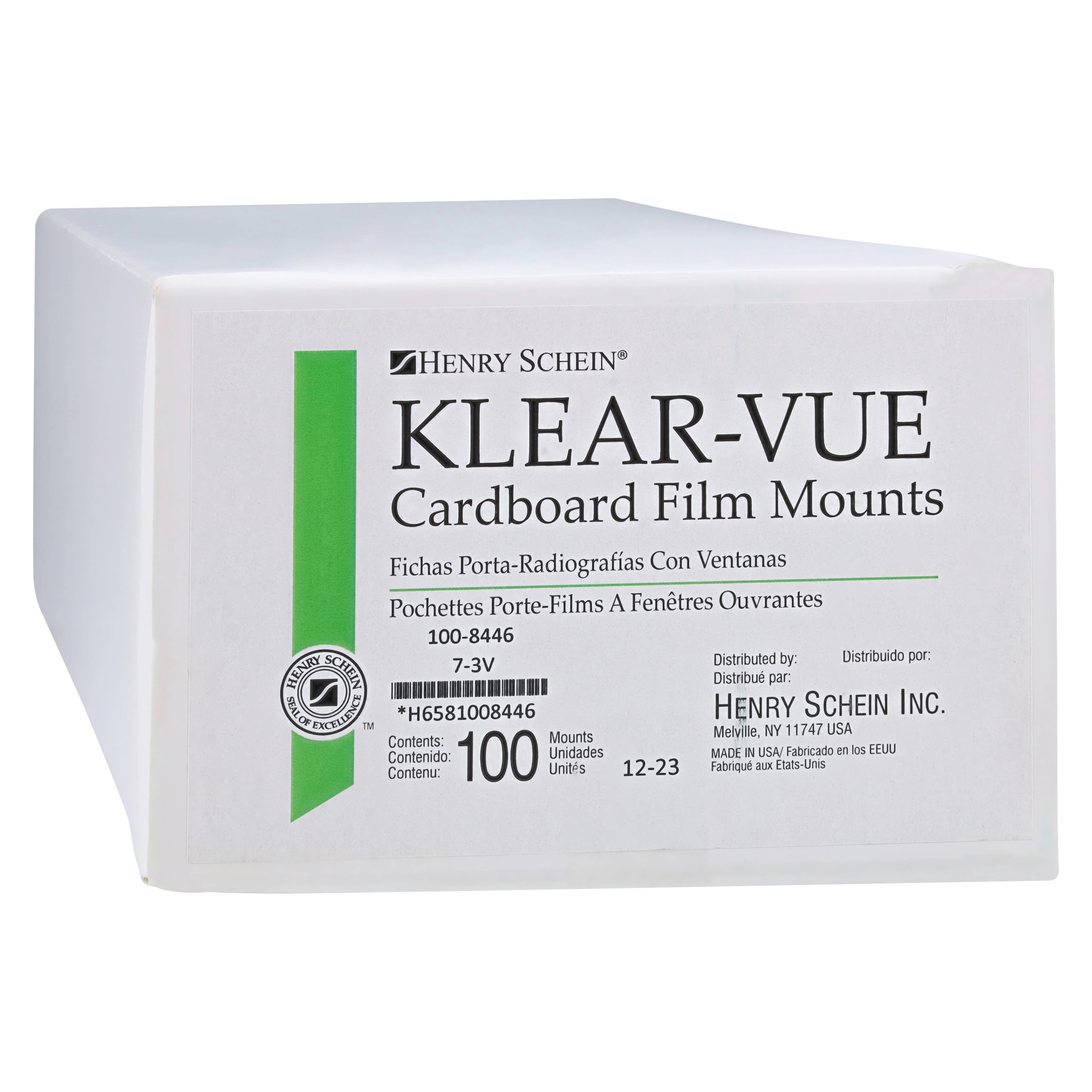 Klear-Vue Cardboard X-Ray Film Mounts, 4H-3V #2, Gray, 100/Box