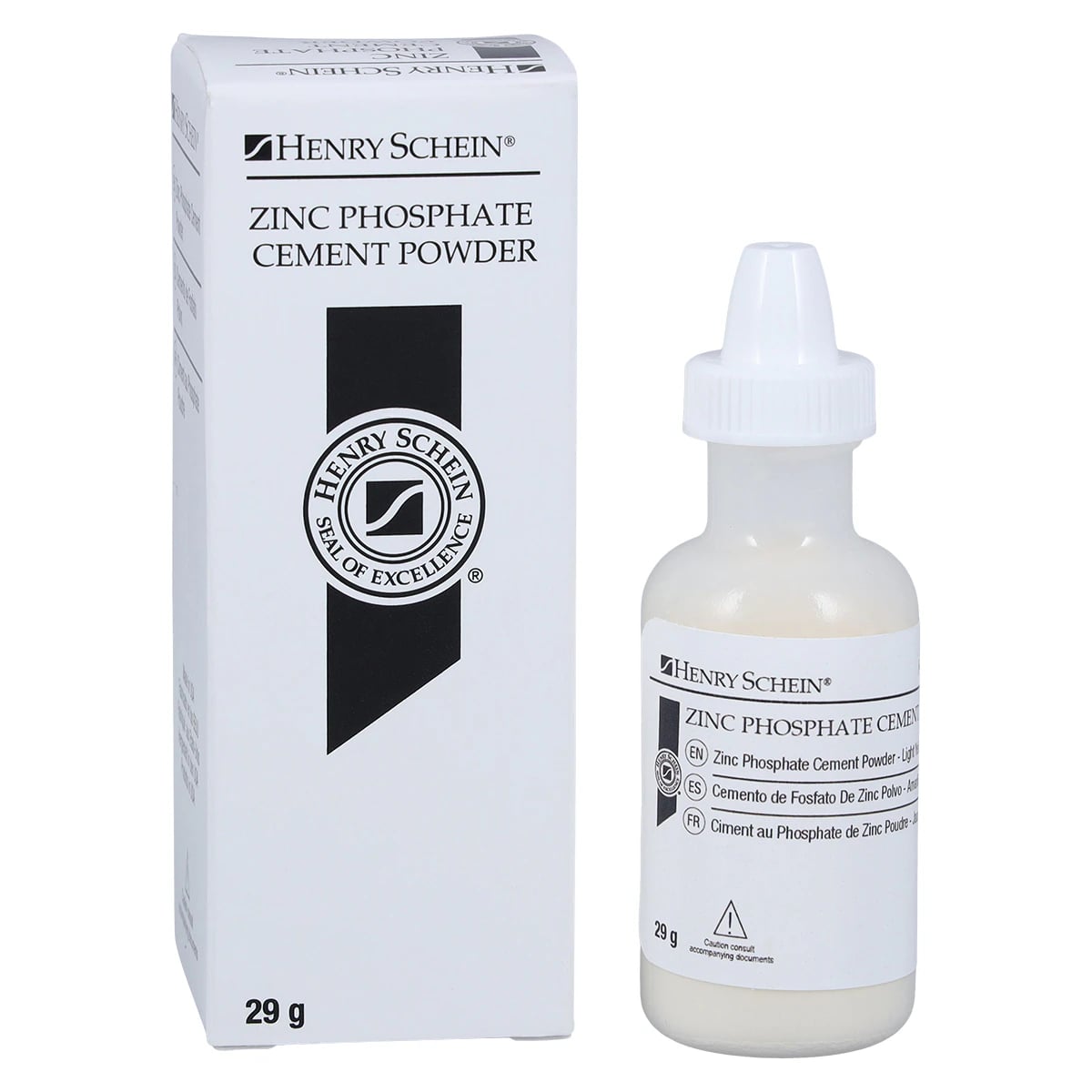 Henry Schein Zinc Phosphate Cement Powder, Light Yellow, 29 g Bottle