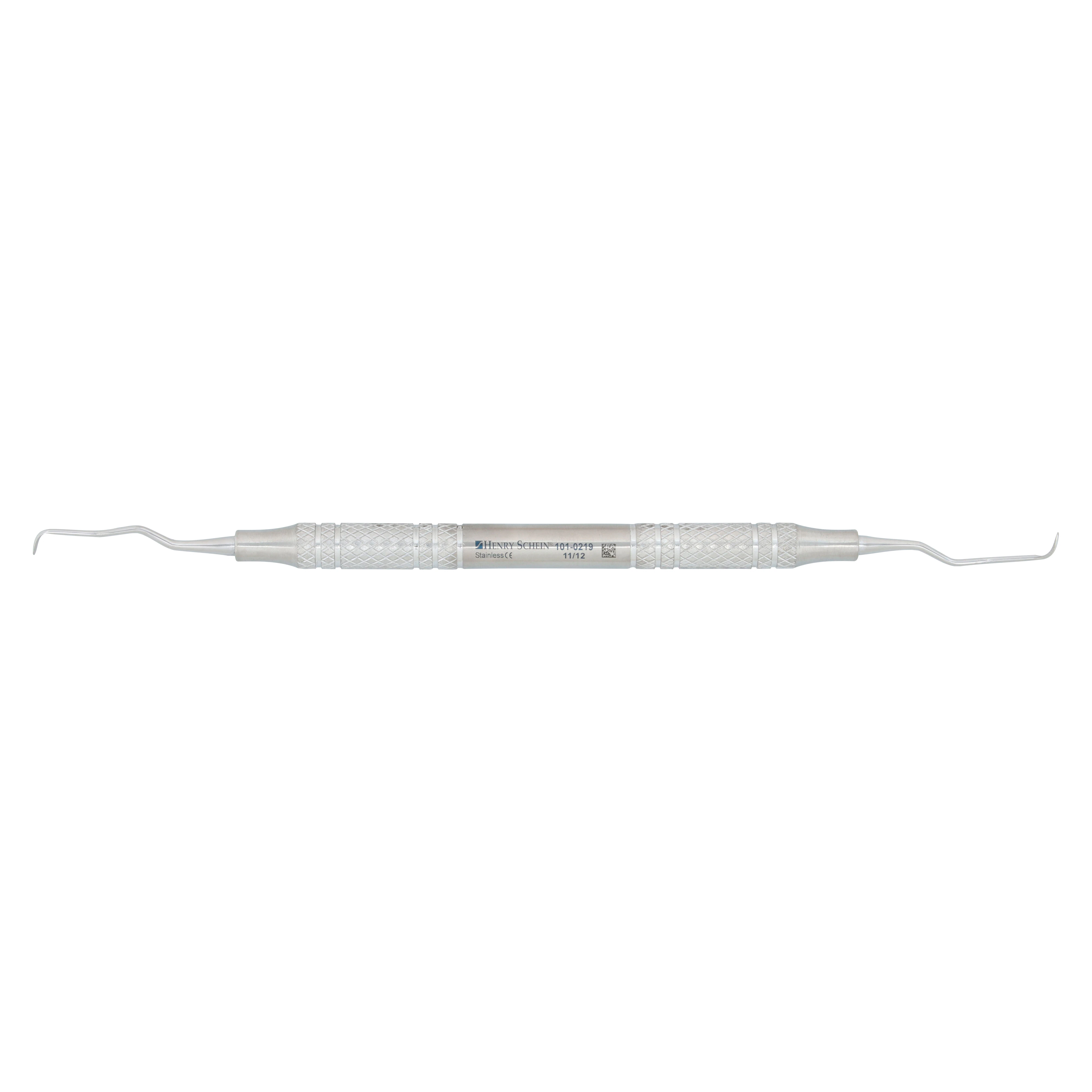 Henry Schein Gracey Long Curette Double End 11/12, Stainless Steel Hollow Handle, Each