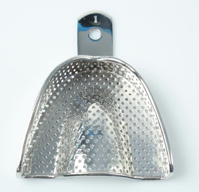Impression Tray Metal #1, Stainless Steel, Perforated, Non-Water Cooled, Regular Upper, Each