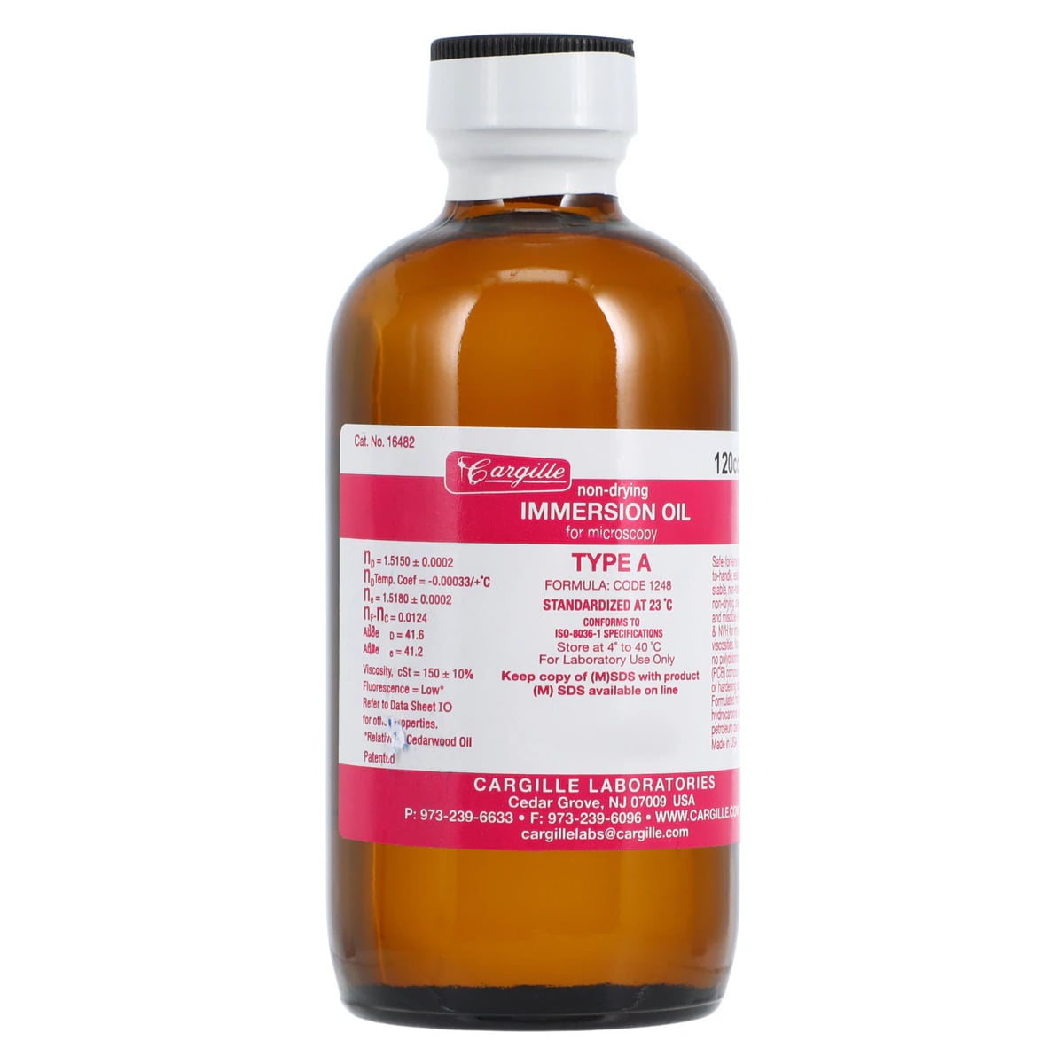 Cargille Laboratories Immersion Oil Type A, 4 oz Bottle