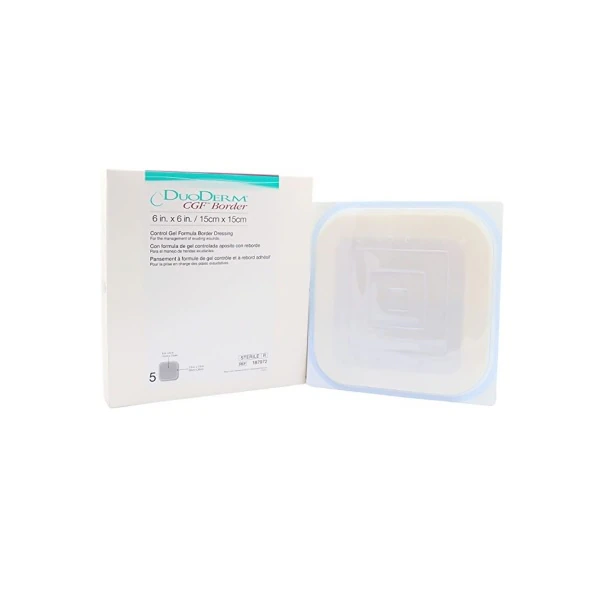 DuoDerm CGF Hydrocolloid Wound Care Dressing, 6x6" Square, Adhesive, Flesh, Latex-Free