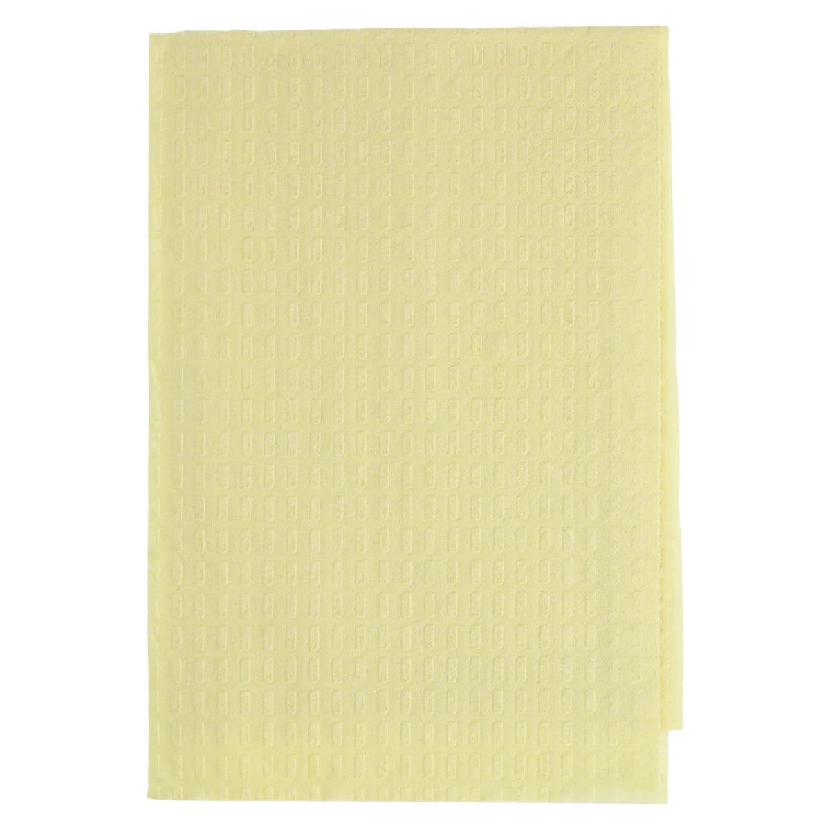 Tidi Products Patient Bibs, 13" x 18", 2-Ply Tissue with Poly Backing, Waffle Embossed, Yellow, 500/Case, 917464