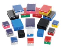 Keystone Rigid Plastic C&B Boxes, 2" (Blue/Clear), Hinged Snap-Type, 500/Box