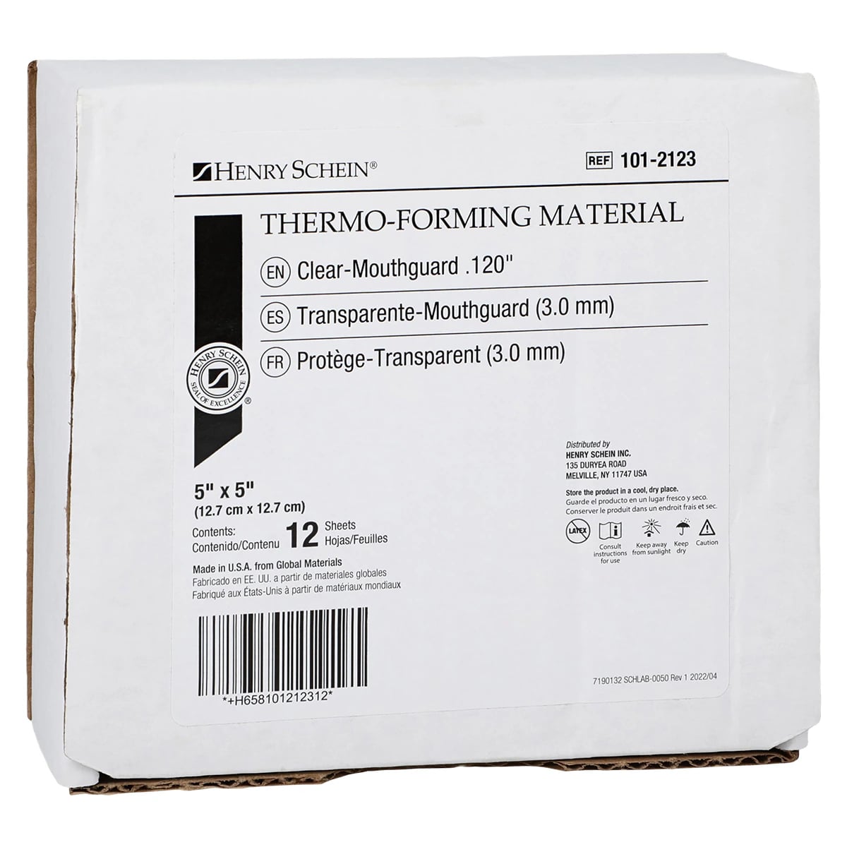 Thermo-Forming Mouthguard Material, 0.120" Laminate, 12/Box