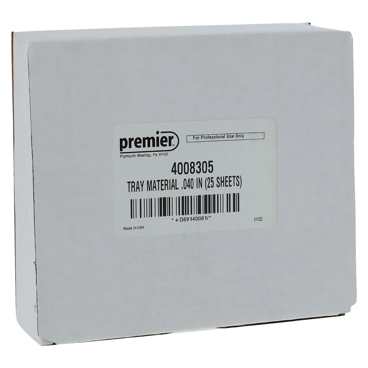 Perfecta Tray Material, Clear, 0.040" x 5" x 5", 25 Sheets/Box, #4008305