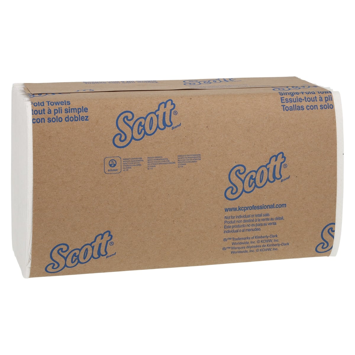 Kimberly-Clark Scott Single Fold Towels, 1-Ply, 10.25 in x 9.3 in, White, 4000/Case, 01700