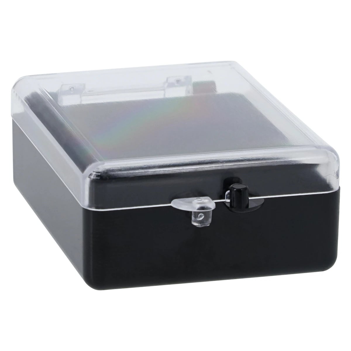 Keystone Rigid Crown & Bridge Box, 2" (53.9 x 41.2 x 19 mm), Black/Clear, Hinged Snap-Type, 500/Box