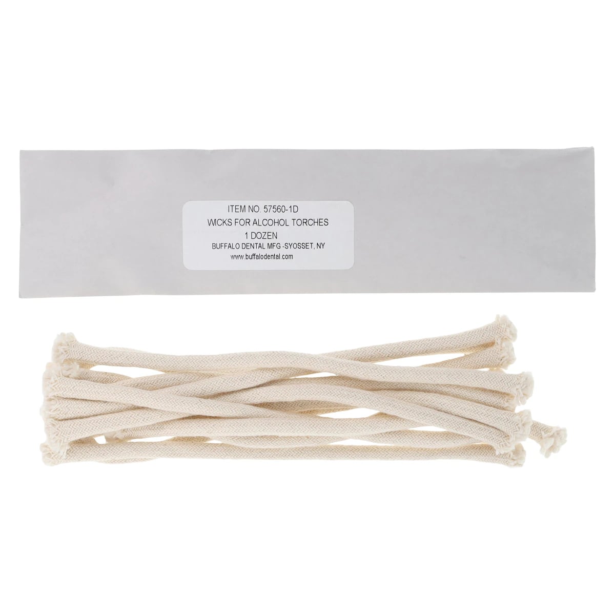 Buffalo Dental Alcohol Torch Replacement Wicks, 7" Long, 12/Pkg, 57560-1