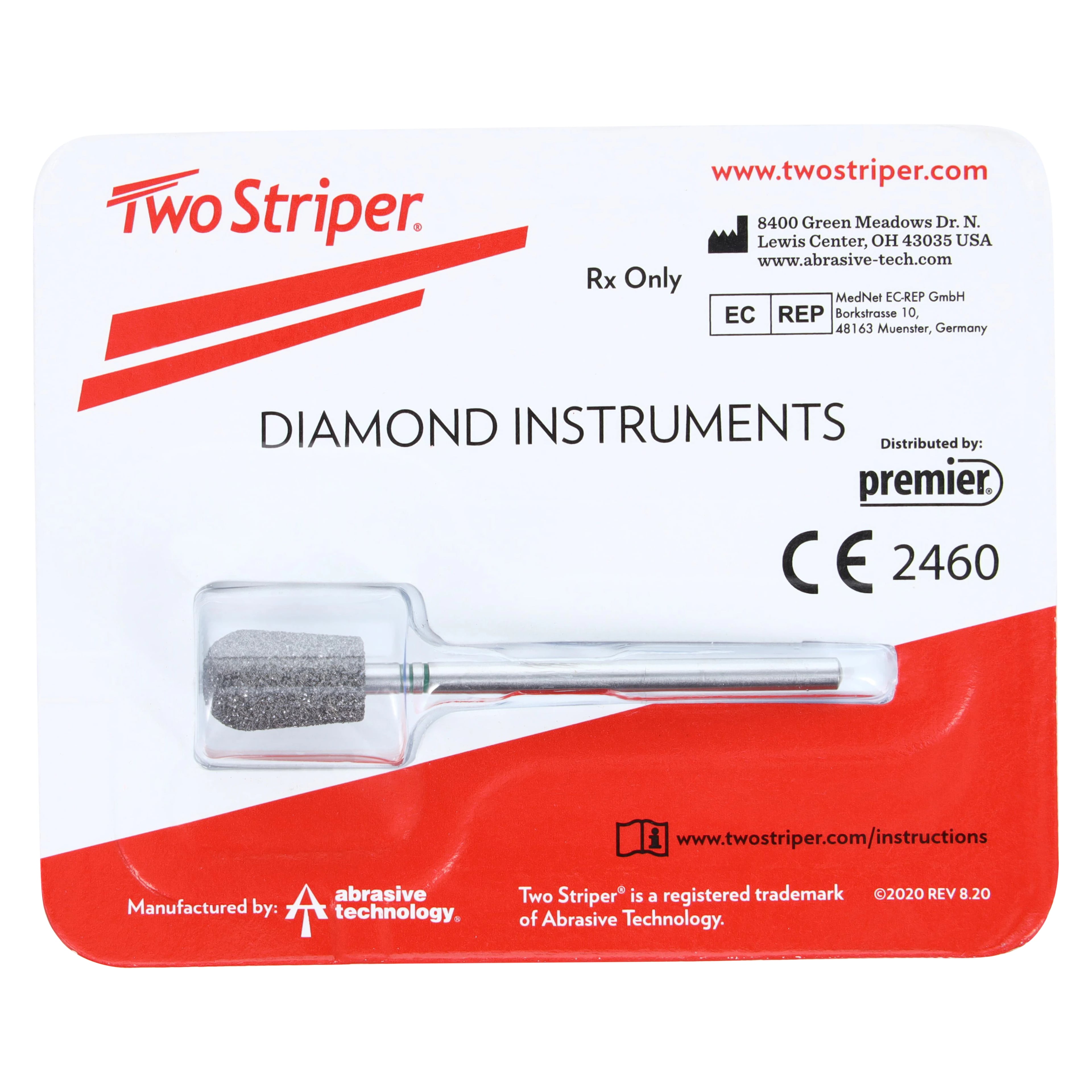 Premier Medical P.B.S. Diamond Bur #D-5, Olive Shape, Reusable, 1 Each