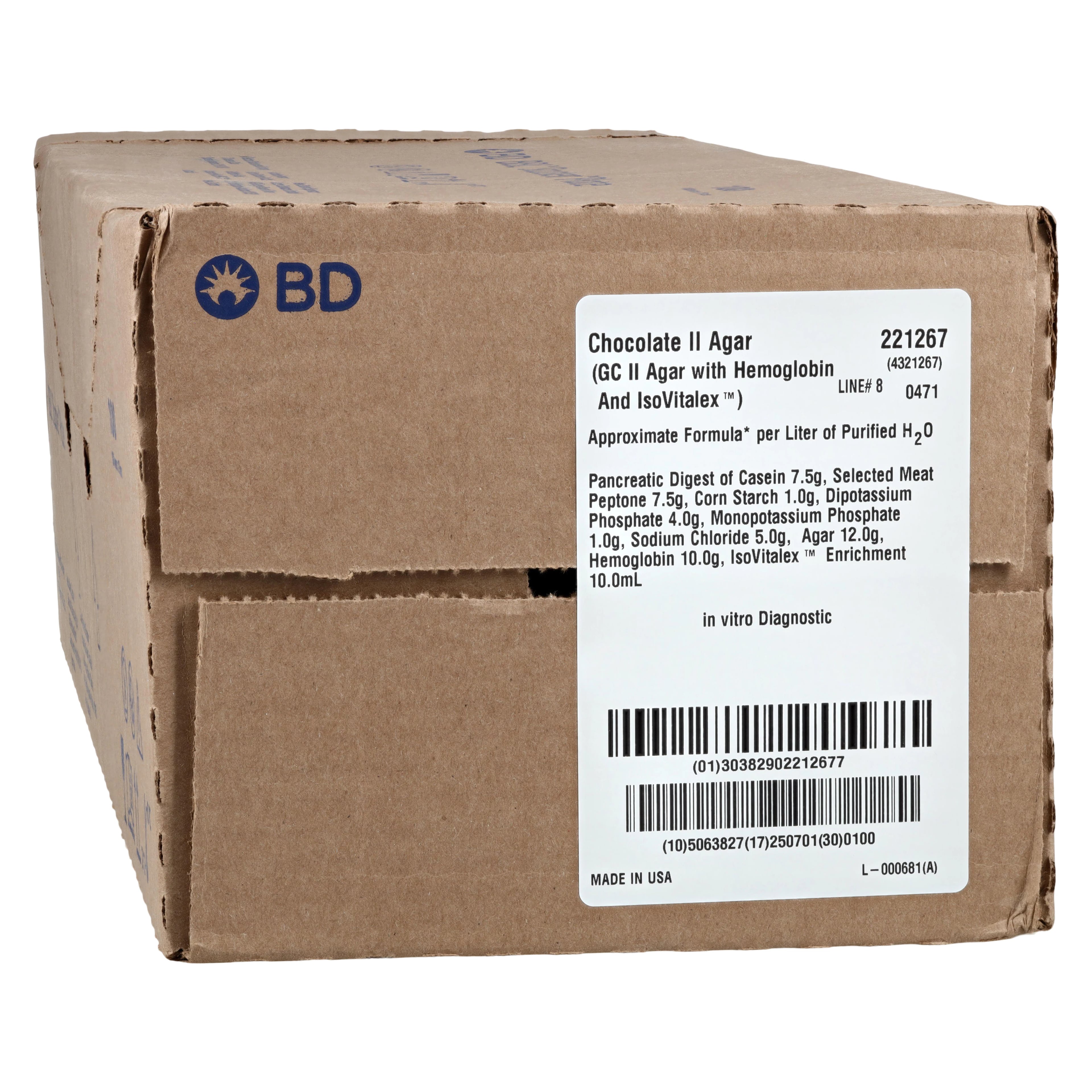 BBL Chocolate II Agar Plated Media, Prepared, 100/Box