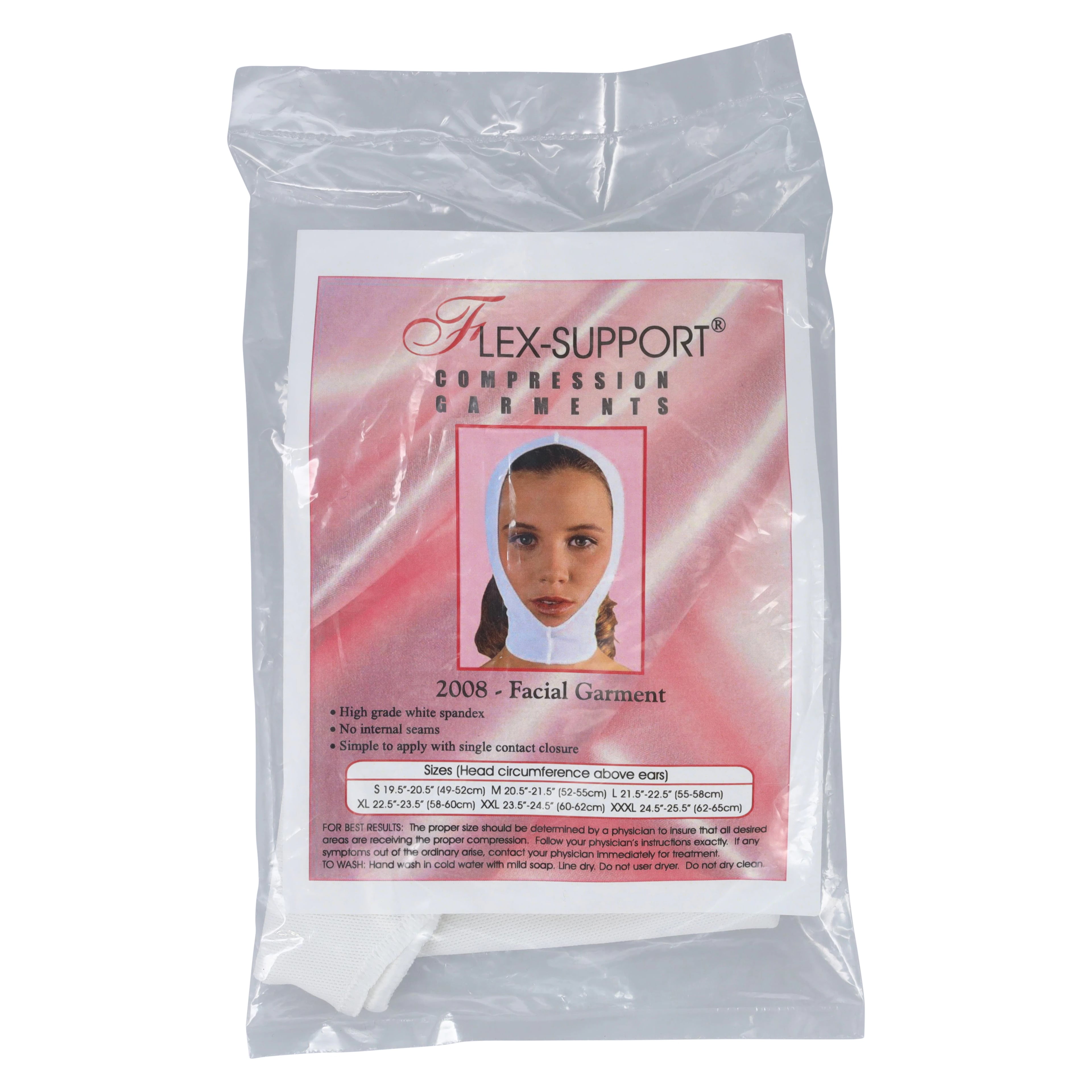 Compression Facial Garment, Medium, White, 2-1/2" x 21-1/2"
