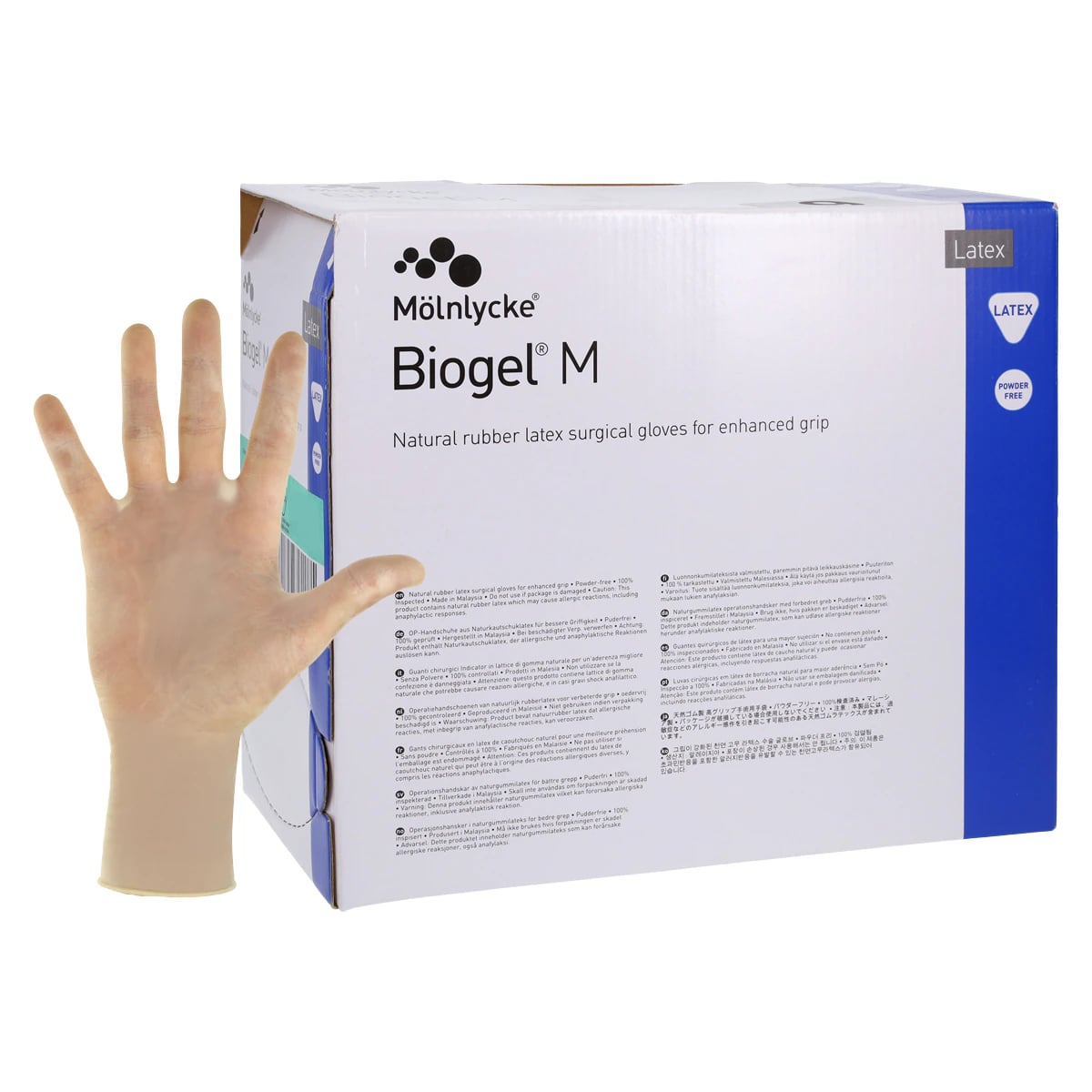 Biogel M Microsurgical 9.0 Powder-Free Sterile Surgical Gloves, Size 9.0, 4/Box