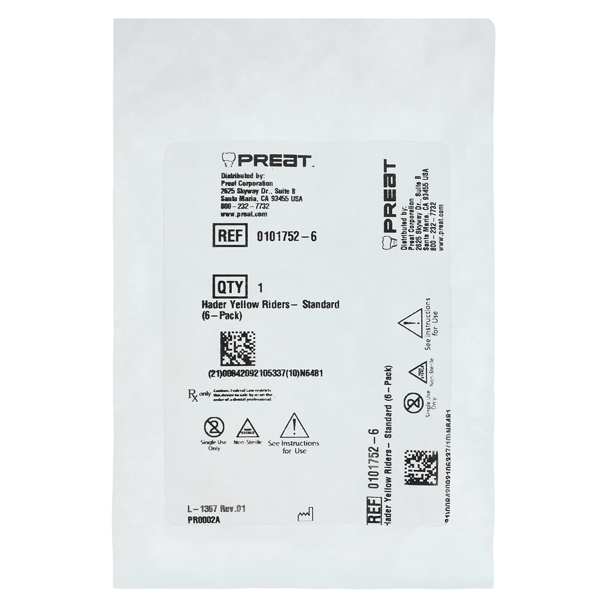 Ceka Preci-Horix Plastic Clips (Hader Yellow Riders), Yellow, 6/Package