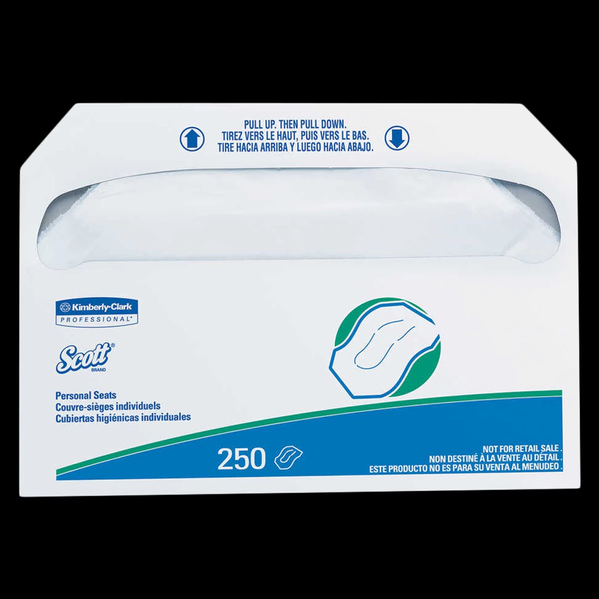 Scott Personal Seat Covers, White, 14.5 in x 17 in, 250/Box