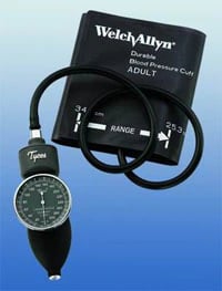 Tycos Classic Series Aneroid Sphygmomanometer, Black, Latex-Free, Arm Cuff with Dial Display, 1/Each