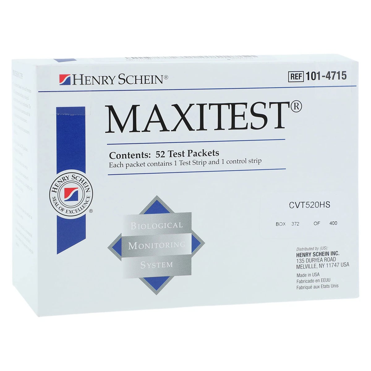 MaxiTest Value Test Packs, Biological Monitor, Mail-In Service, 52/Box