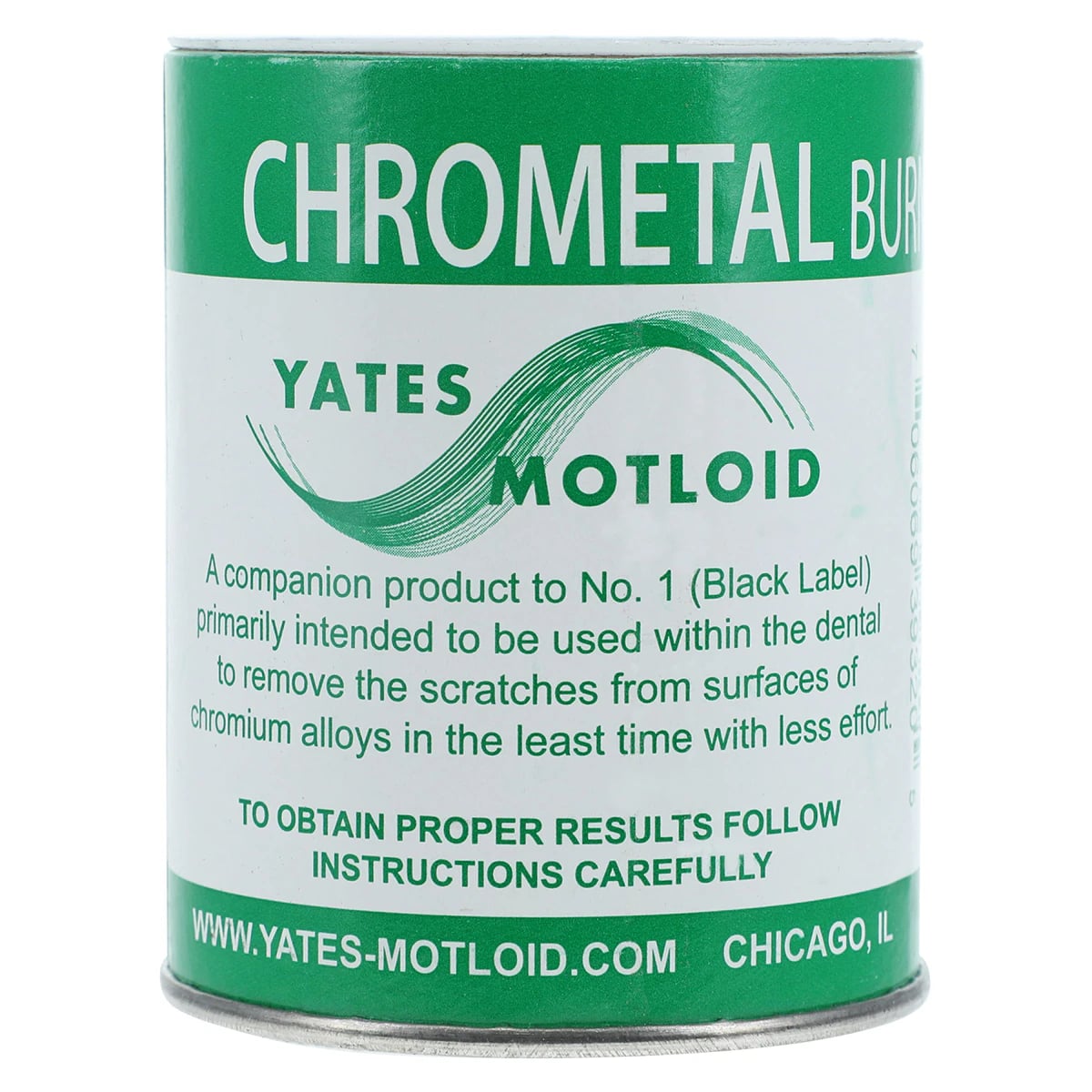 Yates Motloid Chrometal Burnishing Agent #2 Green, High-Buff Polish for Chromium, 1 lb