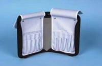 Professional Case Inc. Instrument Case, Flat Velcro, Black, 6" x 2" x 9", Leather, Each