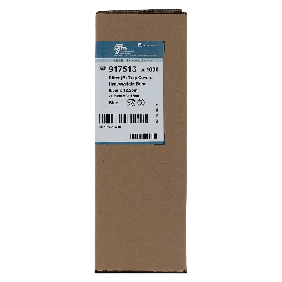 Tidi Choice Tray Covers, Ritter Size B, 8.5" x 12.25", Blue, Heavyweight, 1000/Box, 917513