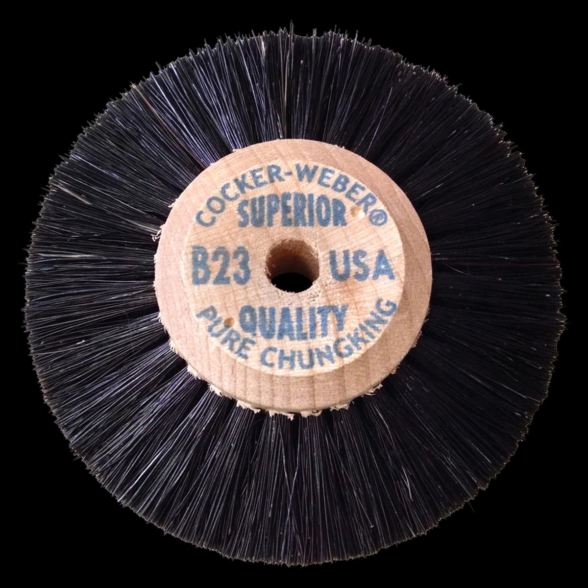 Cocker-Weber Lathe Brush Wheel, Wood Hub, Chungking Bristle, Stiff, 2-3/4" (70mm), #B-23, Pack of 12