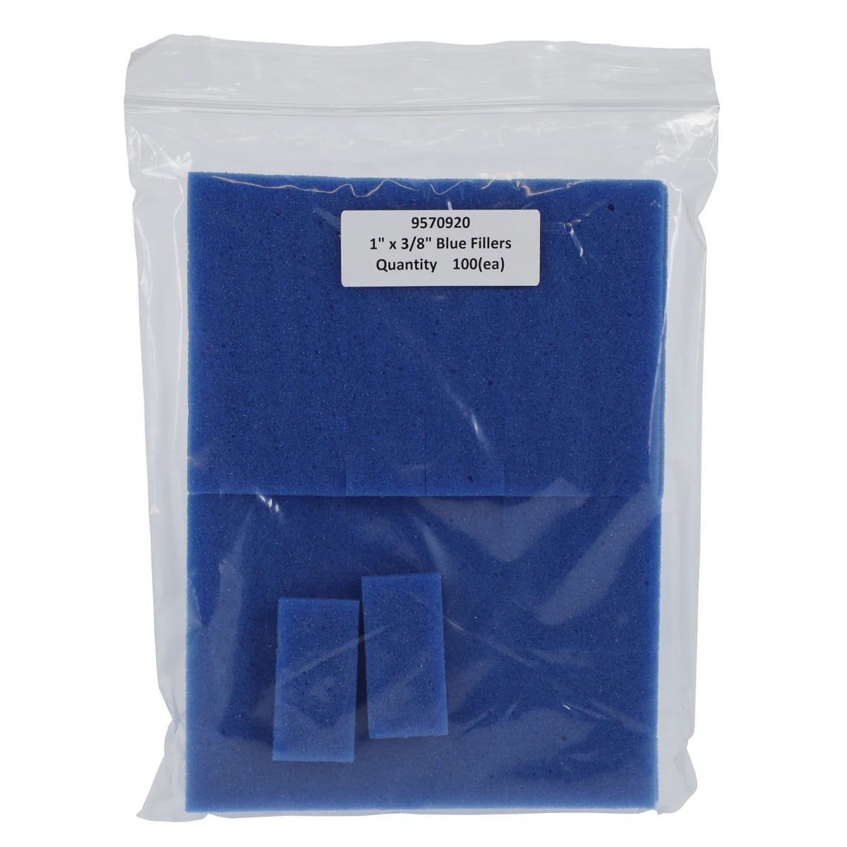 Foam Fillers 1" x 3/8" Thick, Blue, 100/Box