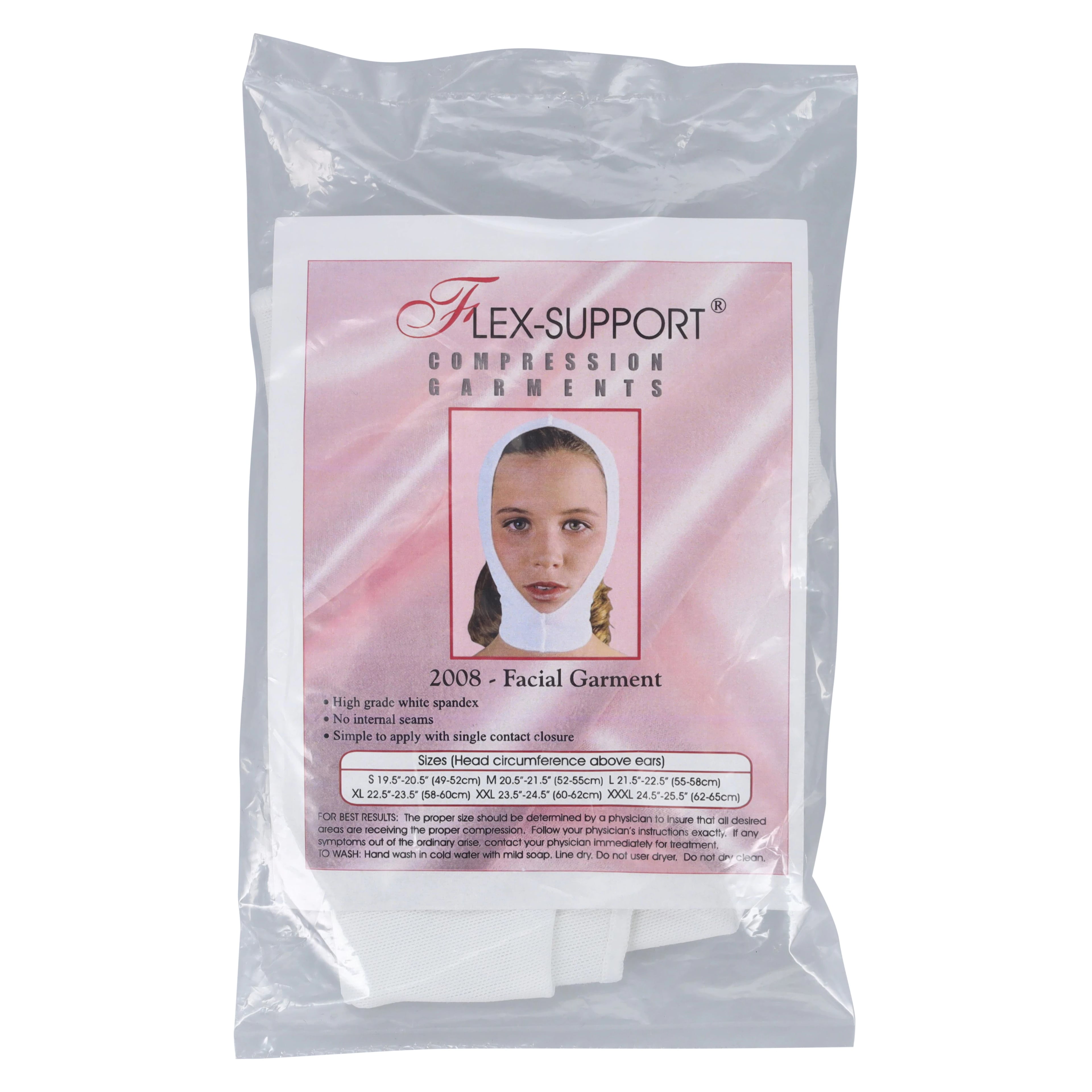 Compression Facial Garment, Large, White, 21-1/2"-22-1/2"